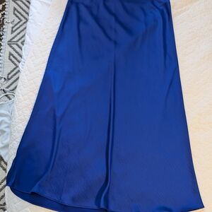 LOFT Royal Blue Satin Maxi Skirt